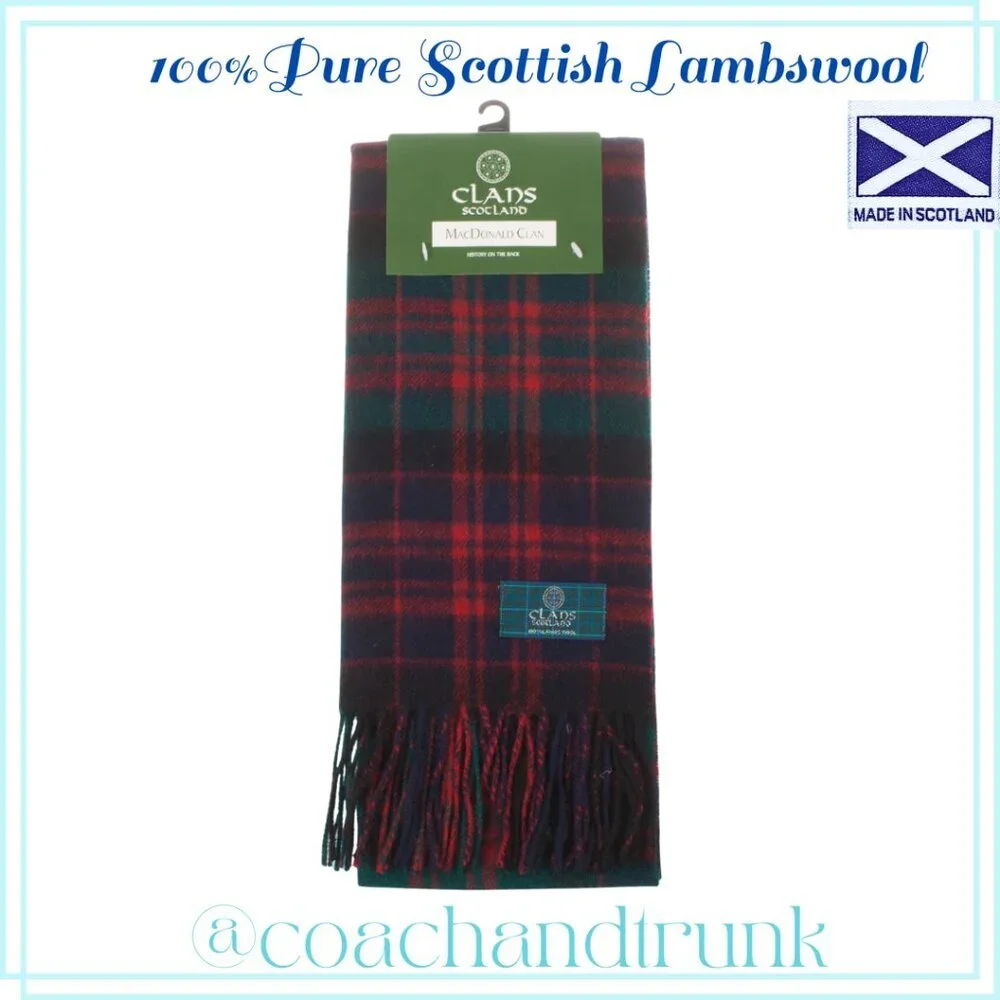 Scarf GUARANTEED 100% Quality Lambswool CLAN HISTORY & MOTTO INCLUDED
